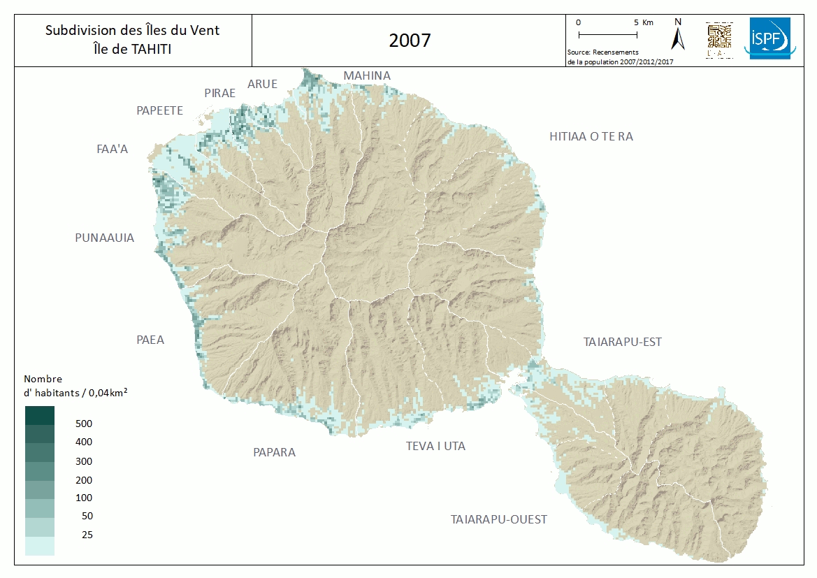 Carte dynamique de Tahiti (nombre d'habitant par carreau de 200m² de 2007 à 2017).gif